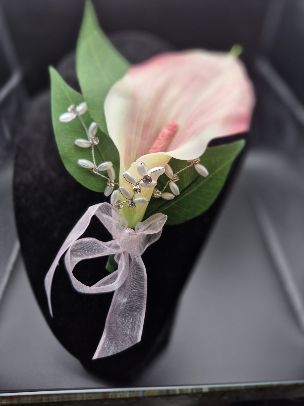Delicate Pink and White Floral Boutonniere